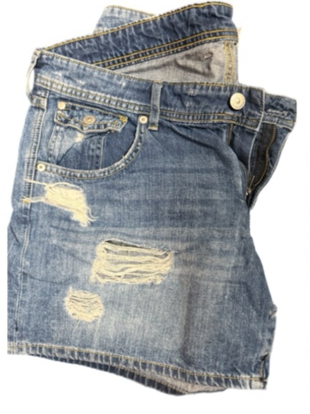 H&M Light Blue Distressed Men's Denim Shorts